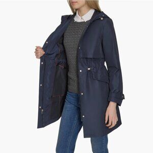 NEW COLE HAAN Rain Trench Coat in Indigo for women 825 7m3